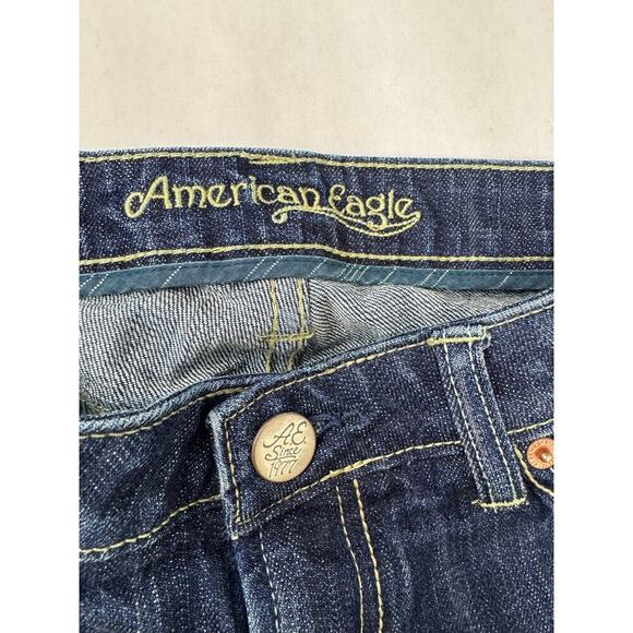 Vintage 90s Y2K low-rise American Eagle Jeans Straight Felled Seams Rare Size 2 - Picture 11 of 11